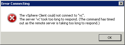 vSphere Client: Error Connecting